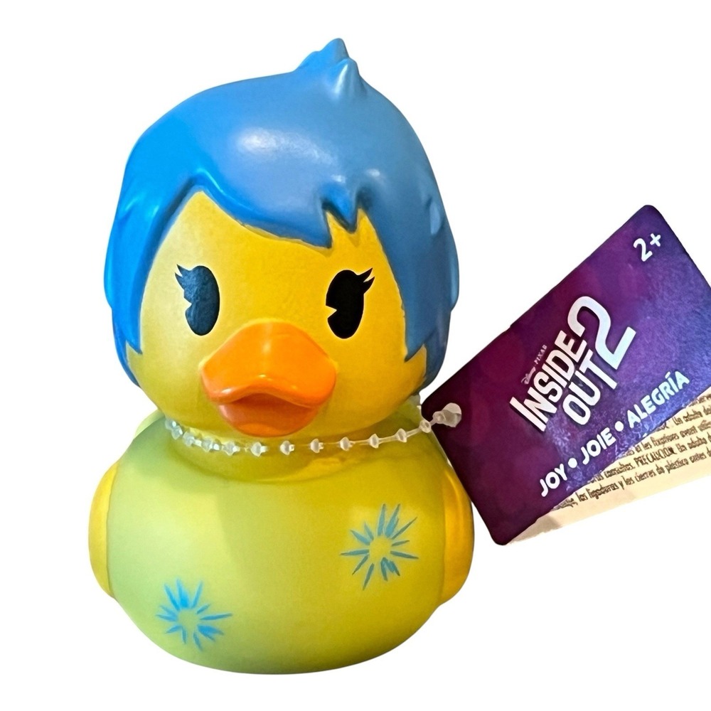Disney Inside Out 2 Joy Rubber Duck Toy Duckalooz Jeep Ducking New